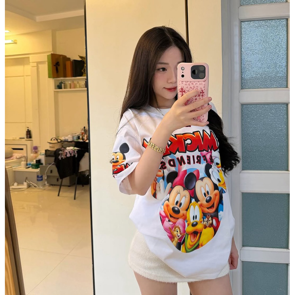 เสื้อยืด Disney Mickey New QCCC L1 Full Tag - ผ้าฝ้าย 2 ทาง