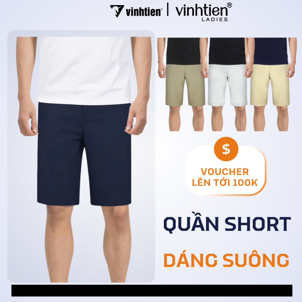 Vinh Tien Classic กางเกงขาสั้นผู้ชาย ผ้าคอตตอน Modal นุ่ม เย็นสบาย ยืด 4 ทิศทาง Elegant Regular Form