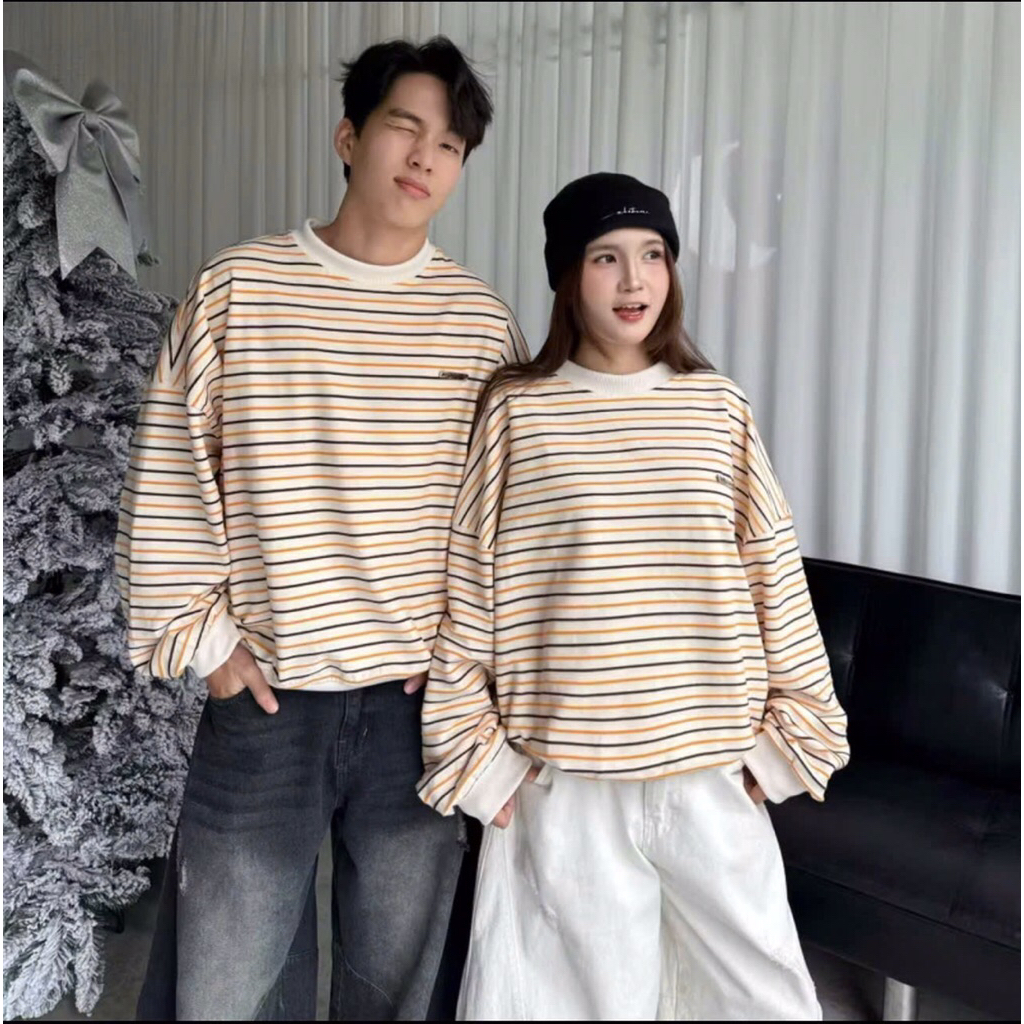 เสื้อสเวตเตอร์ทอแขนยาวลายทางแนวนอน Sss_HT.Store96