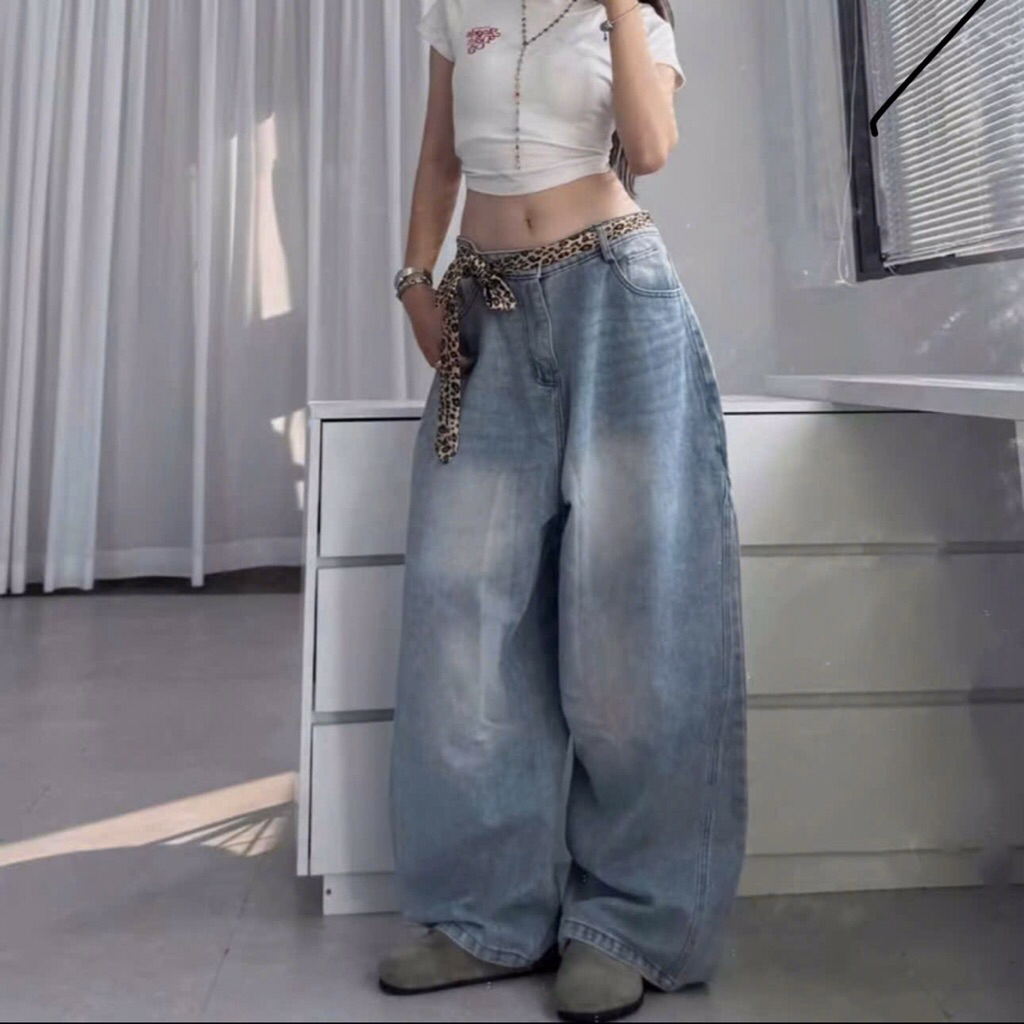 กางเกงยีนส์โค้งธรรมดาฟอกหลากสี Sss_HT.Store96