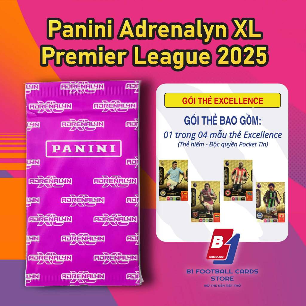 Excellence Packet - Panini Adrenalyn XL Premier League 2025 - การ์ดนักฟุตบอลของแท้
