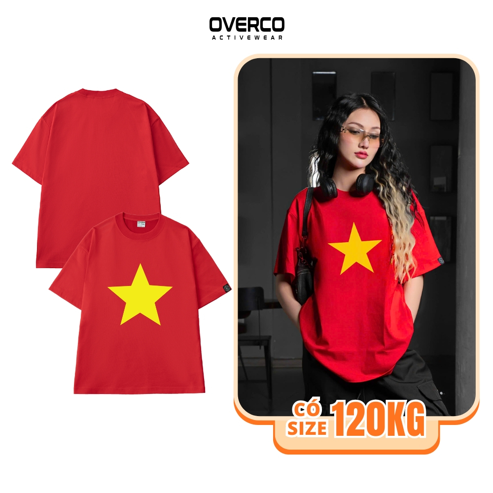 เสื้อยืด Red Flag Yellow Star Big Star V2 สําหรับผู้ชายและผู้หญิง ผ้าคอตตอนคุณภาพสูง นุ่ม เรียบ เท่ 