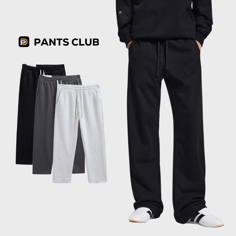 PANTS CLUB กางเกงผู้ชายทรงตรง 2-Skin ขนแกะยืดคุณภาพสูงกางเกงผ้าฟลีซผู้ชาย M9