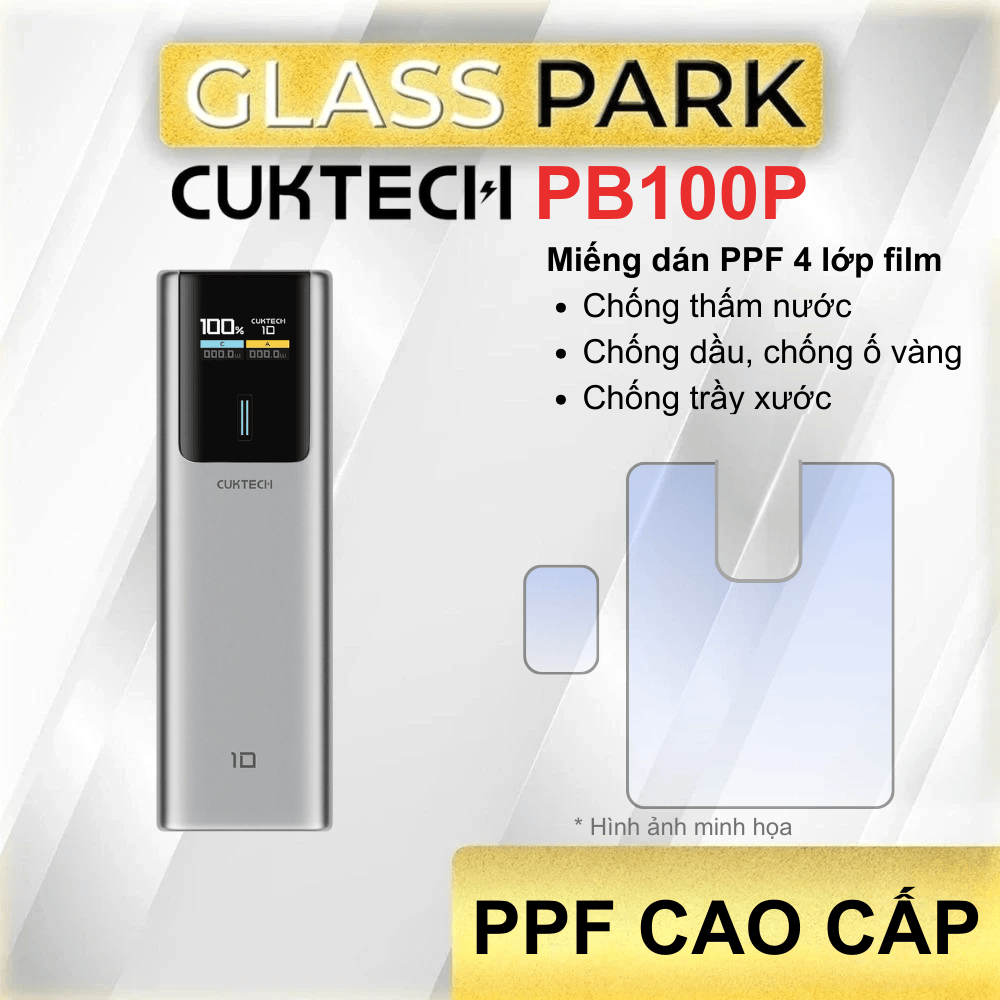 สติ๊กเกอร์ PPF พรีเมี่ยม พร้อมฟิล์มกันรอยชาร์จ CukTech PB100P 4 ชั้น กันรอยขีดข่วน ติดทนนาน