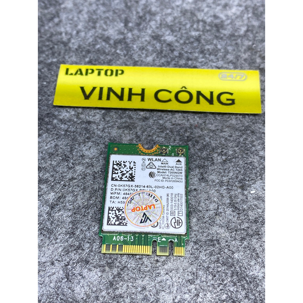 การ์ด Wifi รุ่น 7265NGW AC 7265 Dell e7250 แล็ปท็อปถอดประกอบ