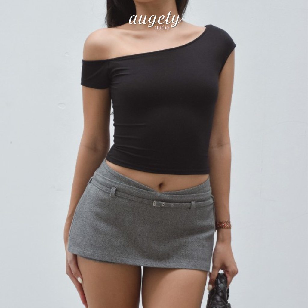 Augety Studio Low-Rise Belted Short Skirt, กระโปรง KENDIE