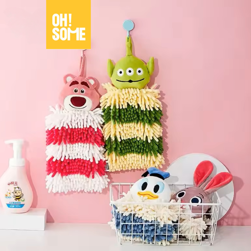 OHSOME x Disney- ผ้าเช็ดหน้า Disney แห้งเร็ว ดูดซับด้วยเป็ดโดนัลด์น่ารัก / หมีสตรอเบอร์รี่ / Judy Zo