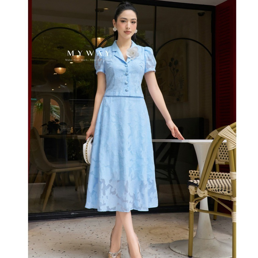 MY WAY เสื้อคอปกเสื้อกั๊กผู้หญิงดอกไม้คุณภาพสูง 5MVB1560