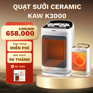 Quạt sưởi gốm Keramic-KAW, công suất 1500W, chất liệu nhựa ABS cao cấp, làm ấm nhanh, an toàn khi đổ