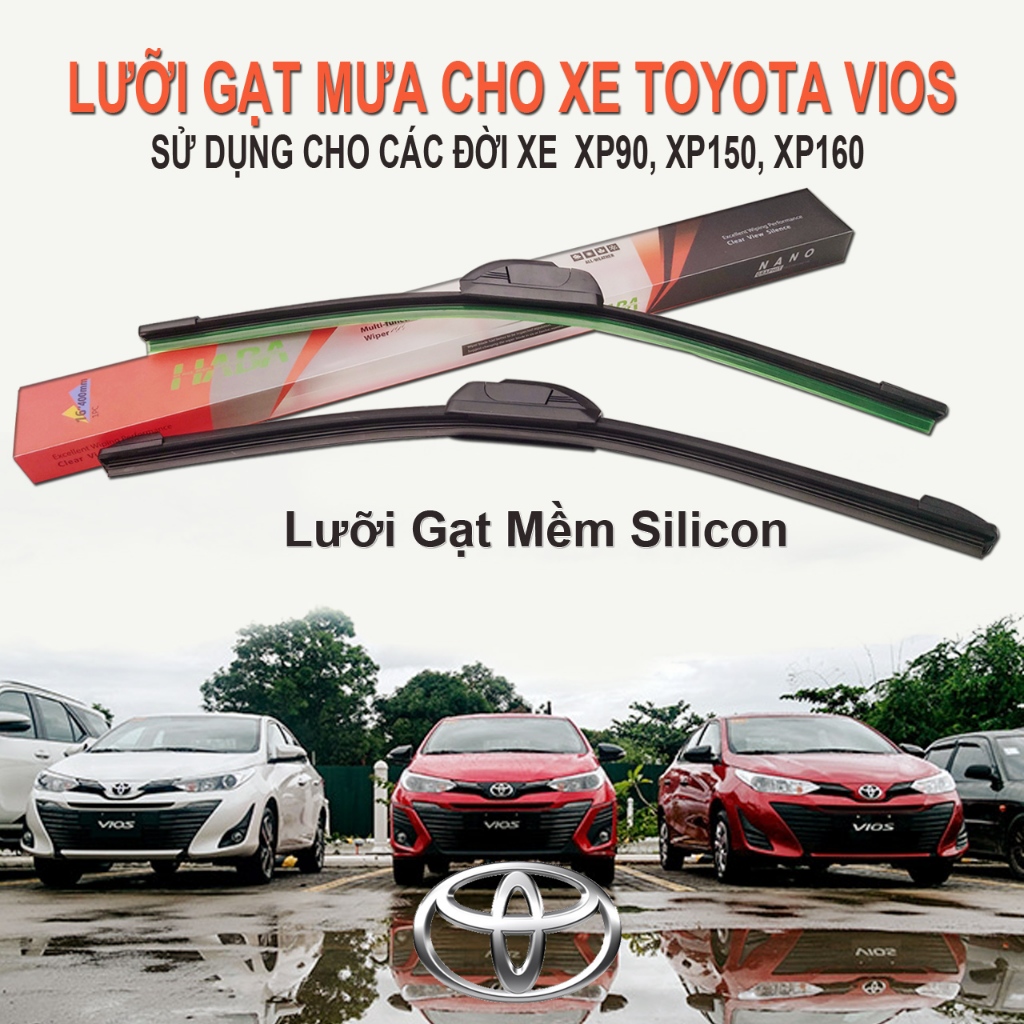 ที่ปัดน้ําฝนรถยนต์สําหรับ Toyota Vios, Innova (XP90, XP150, XP160) | ใบปัดน้ําฝนซิลิโคนแบบนุ่ม