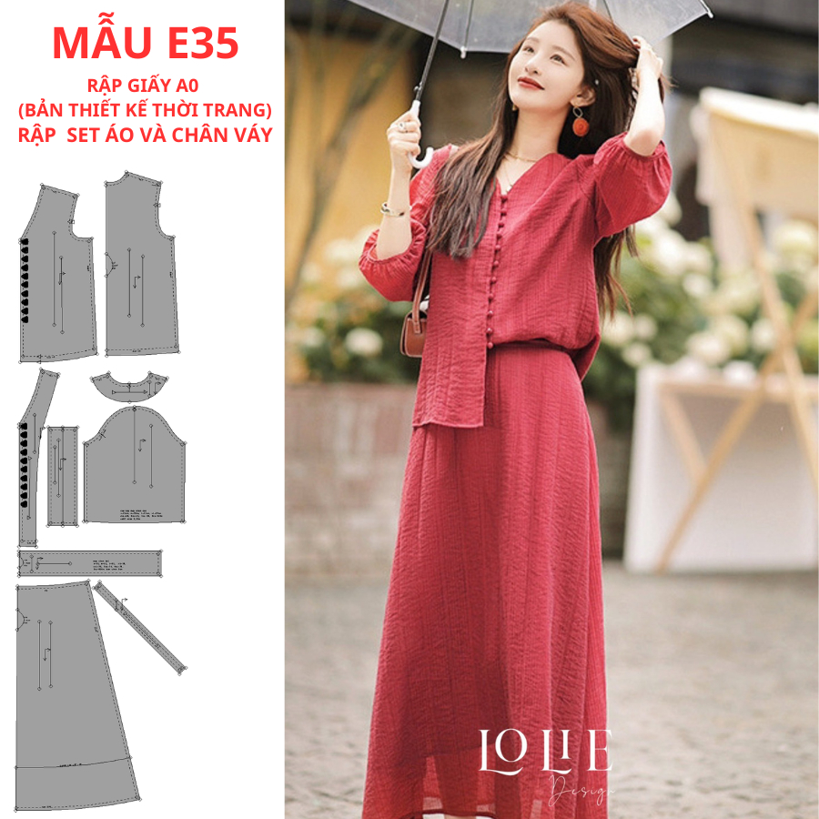 แผ่นกระดาษ A0 สําหรับ SEWINGERS - เสื้อและ CV SET CODE E35