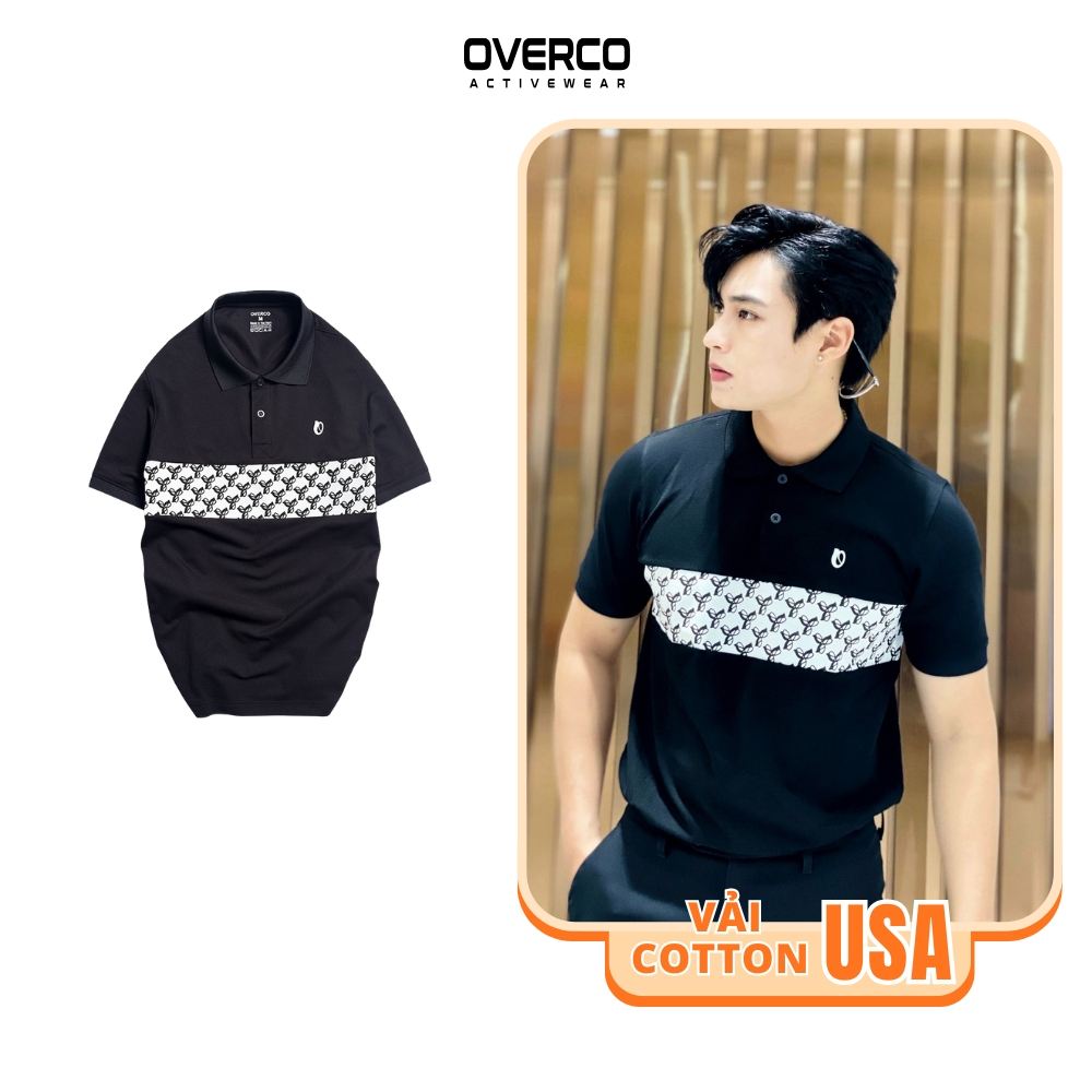 CAROL เสื้อโปโลผู้ชายทําจากผ้าฝ้าย USA พรีเมี่ยม นุ่ม เย็นสบาย 4-Way Stretch OVERCO - O2E9