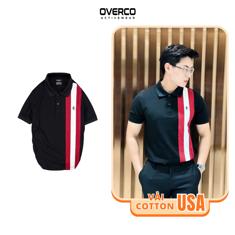 Firs เสื้อโปโลผู้ชายทําจากผ้าฝ้าย USA คุณภาพสูง นุ่ม เย็นสบาย 4-Way Stretch OVERCO - O2E10