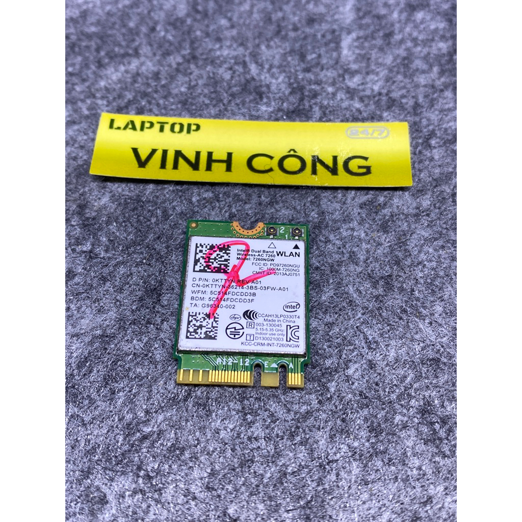 Wifi Card รุ่น 7260NGW Dell XPS 12 9Q23 แล็ปท็อปถอดประกอบ