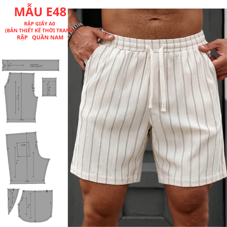 แผ่นกระดาษ A0 สําหรับ SEWINGERS - MENS Thongs CODE E48