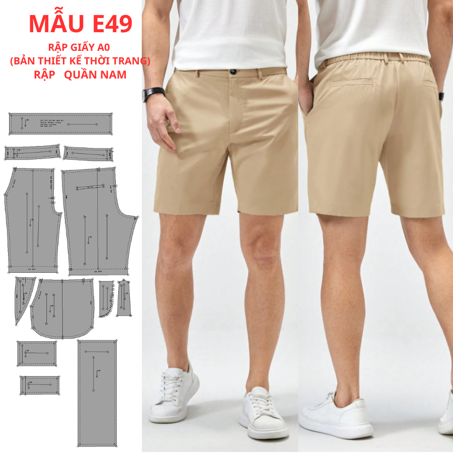 แผ่นกระดาษ A0 สําหรับ SEWINGERS - MENS Thongs CODE E49