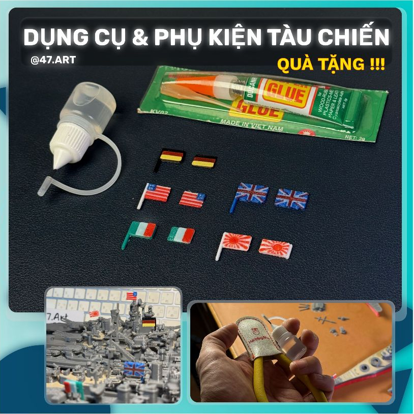 ชุดของขวัญ - อุปกรณ์เสริมเครื่องมือและเรือรบ | กาว น้ํามันเครื่อง ชุดหมากรุกสงครามโลกครั้งที่สอง [47ศิลปะ-ใน 3ง]