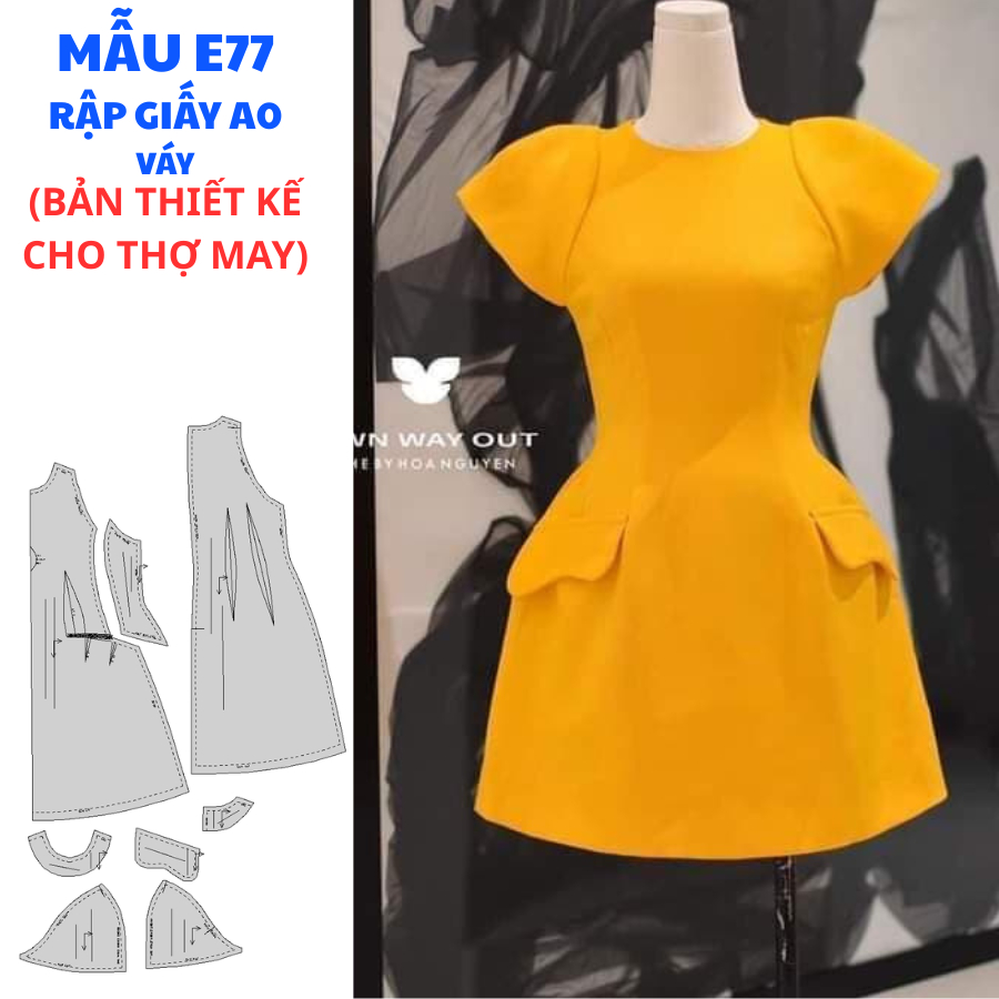 แผ่นกระดาษ A0 สําหรับ SEWINGERS - 1-LAYER DRESS CODE E77