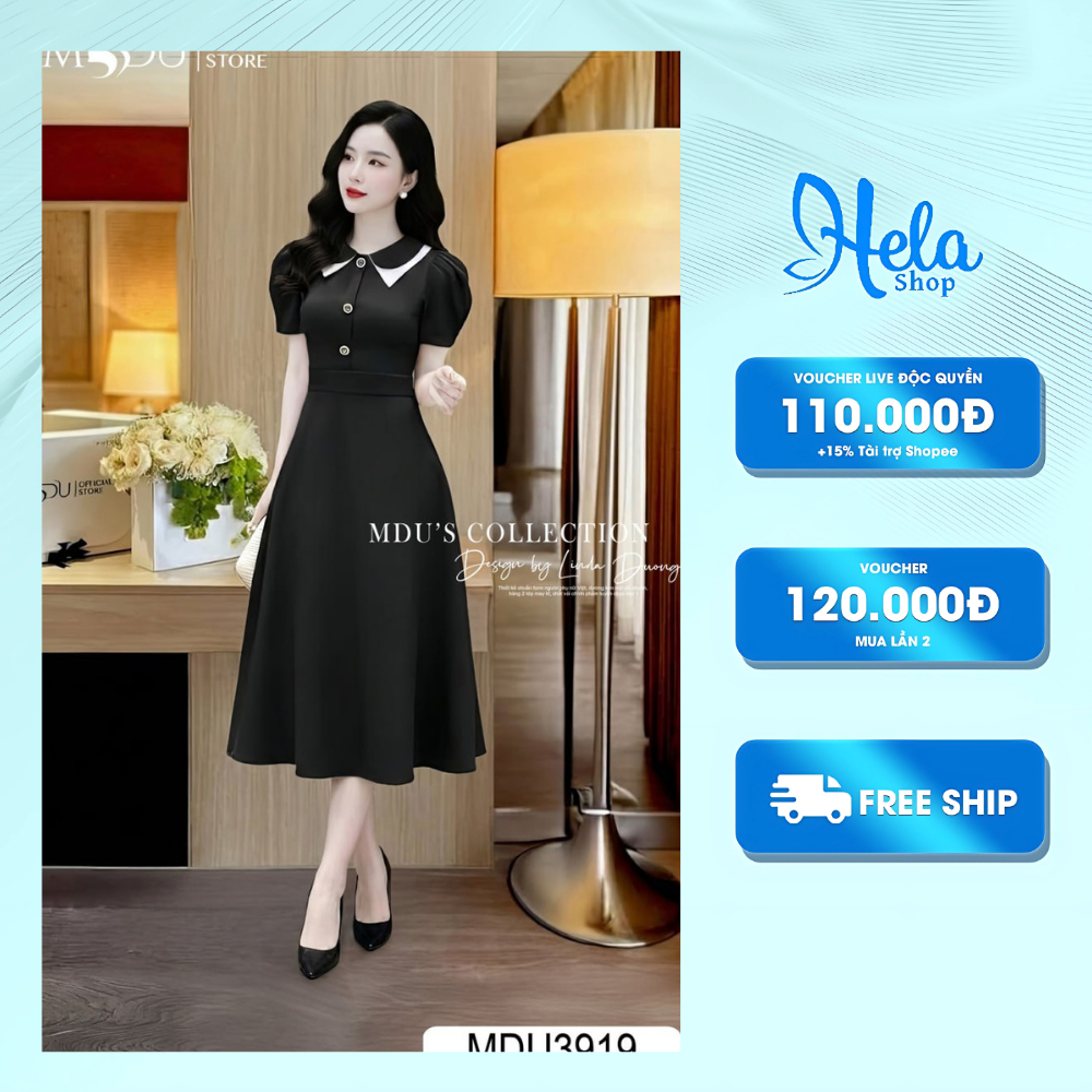 ชุดเดรสดีไซเนอร์ K53-d1-4 ทรงขาบานอ่อนโยน วัสดุข้อความเชื่อมสูงสุดหรูจาก Mdu MDU3919