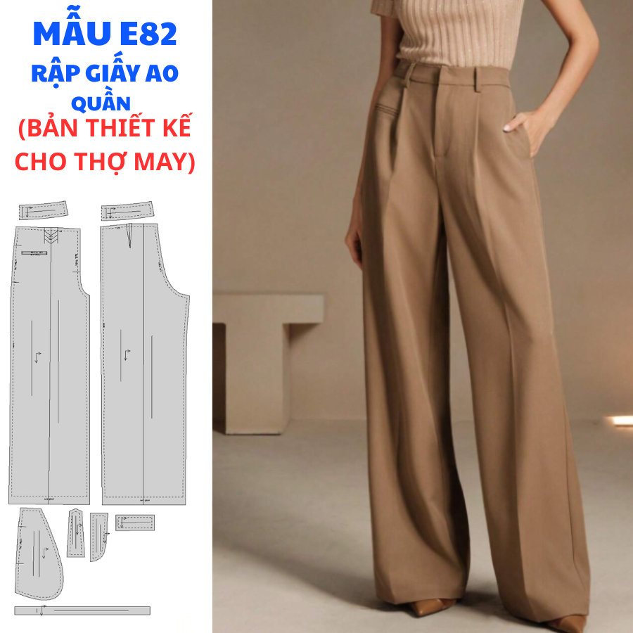 แผ่นกระดาษ A0 สําหรับ SEWINGERS - กางเกงผู้หญิง CODE E82