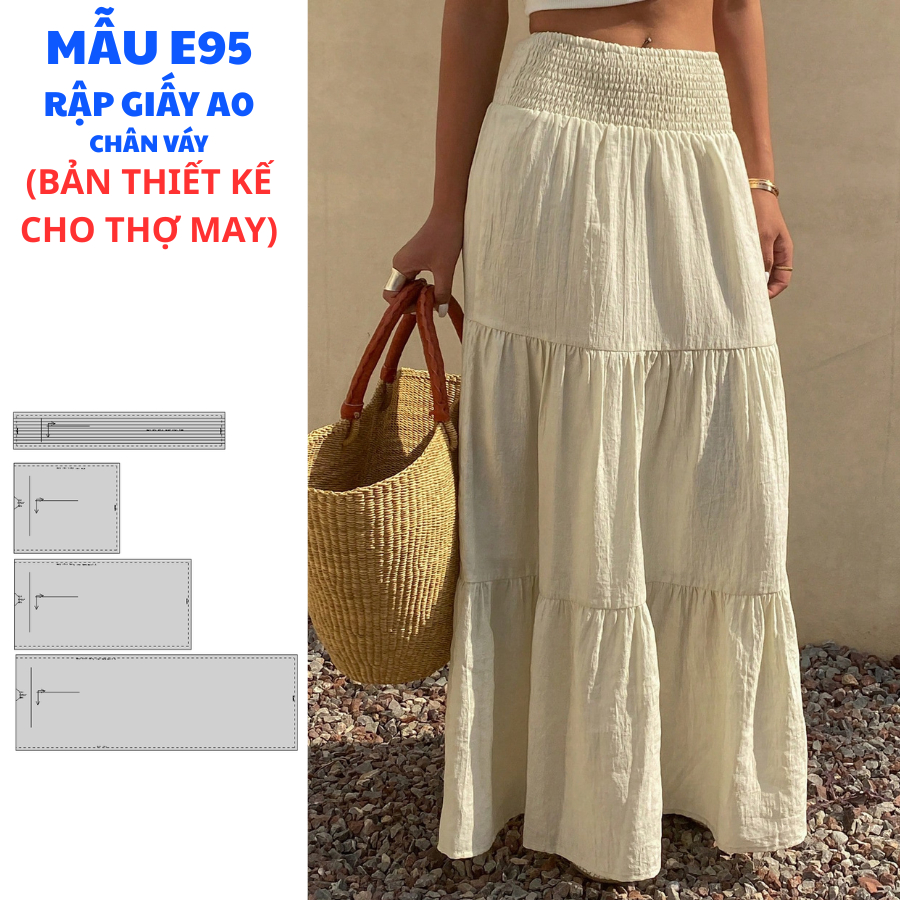 แผ่นกระดาษ A0 สําหรับ SEWINGERS-SKIRT CODE E95