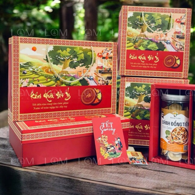COMBO 5 SETS OF TAT BOX 2026 KHAI XUAN NHU Y 3 COMPARTMENTS (ไม่รวมกระปุก) เค้กและแยมกล่องรวมกระเป๋า