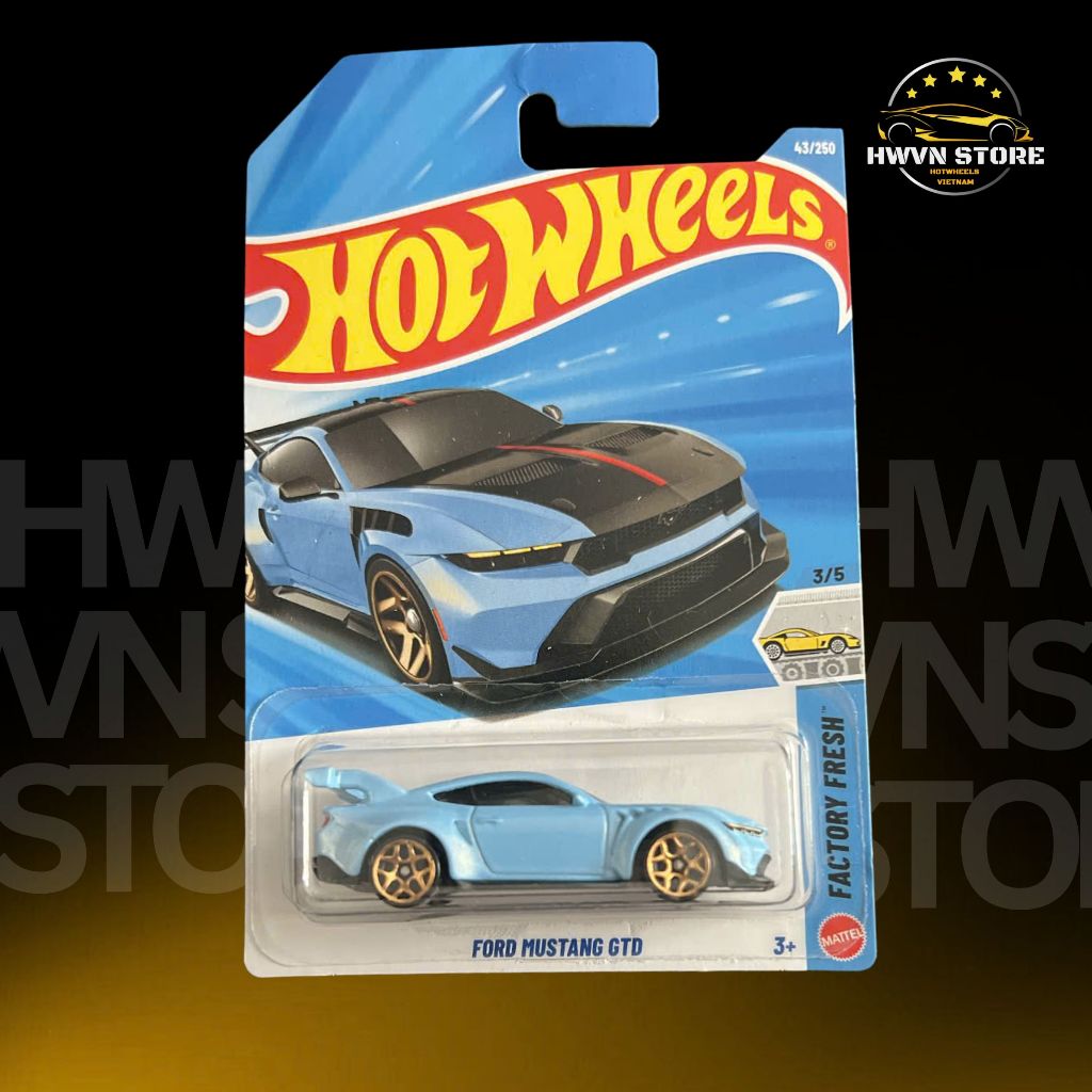 Blue Hotwheels Ford Mustang GTD Model Car