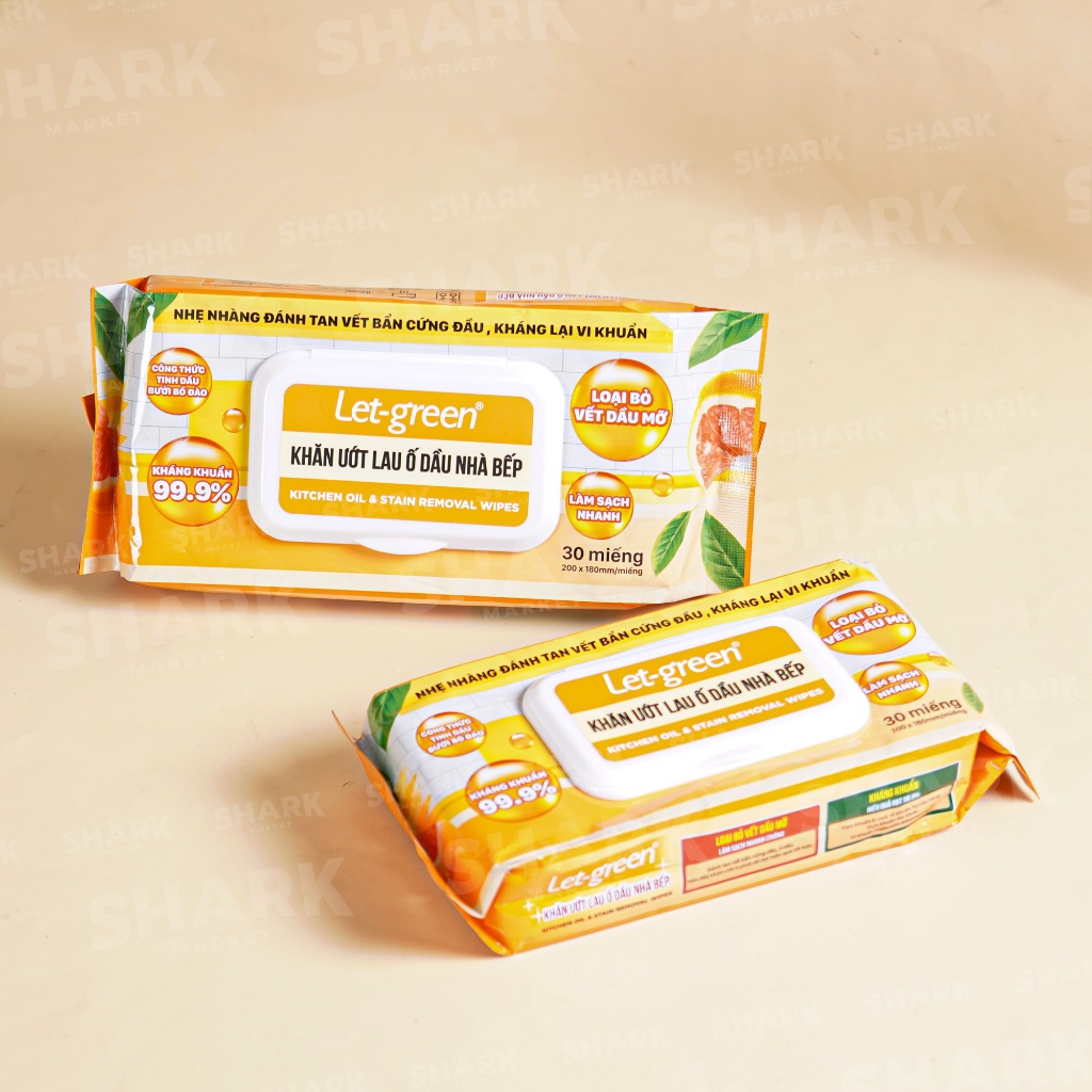 Let-green Kitchen Grease Wet Wipes