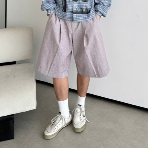 BLAKESPACE ORPHEON SHORTS กางเกงขาสั้นทําจากผ้าฝ้ายสีกากีสําหรับผู้ชายและผู้หญิง Unisex