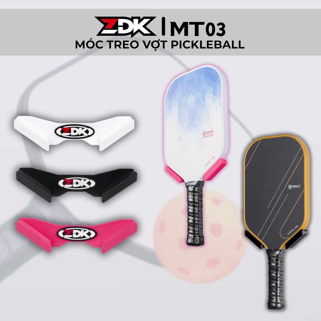 ZDK ภูเขา03 - คอมโบ 3ง พลาสติกพิมพ์ ดองบอล ไม้แขวนเสื้อแร็กเก็ตป้องกันแร็กเก็ต ตะขอติดผนังไม้หยิบล่ว