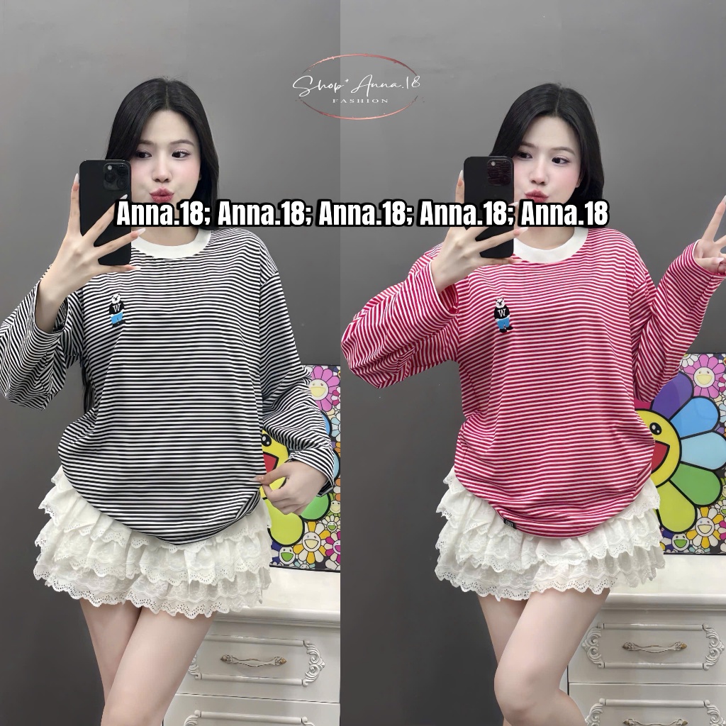 เสื้อยืด MEDIUM FORM LONG-SLEEVE (ลายสก๊อต _ BEAR W) ผ้าฝ้าย 4 ทิศทาง BEAUTIFUL FORM UNDER 58KG