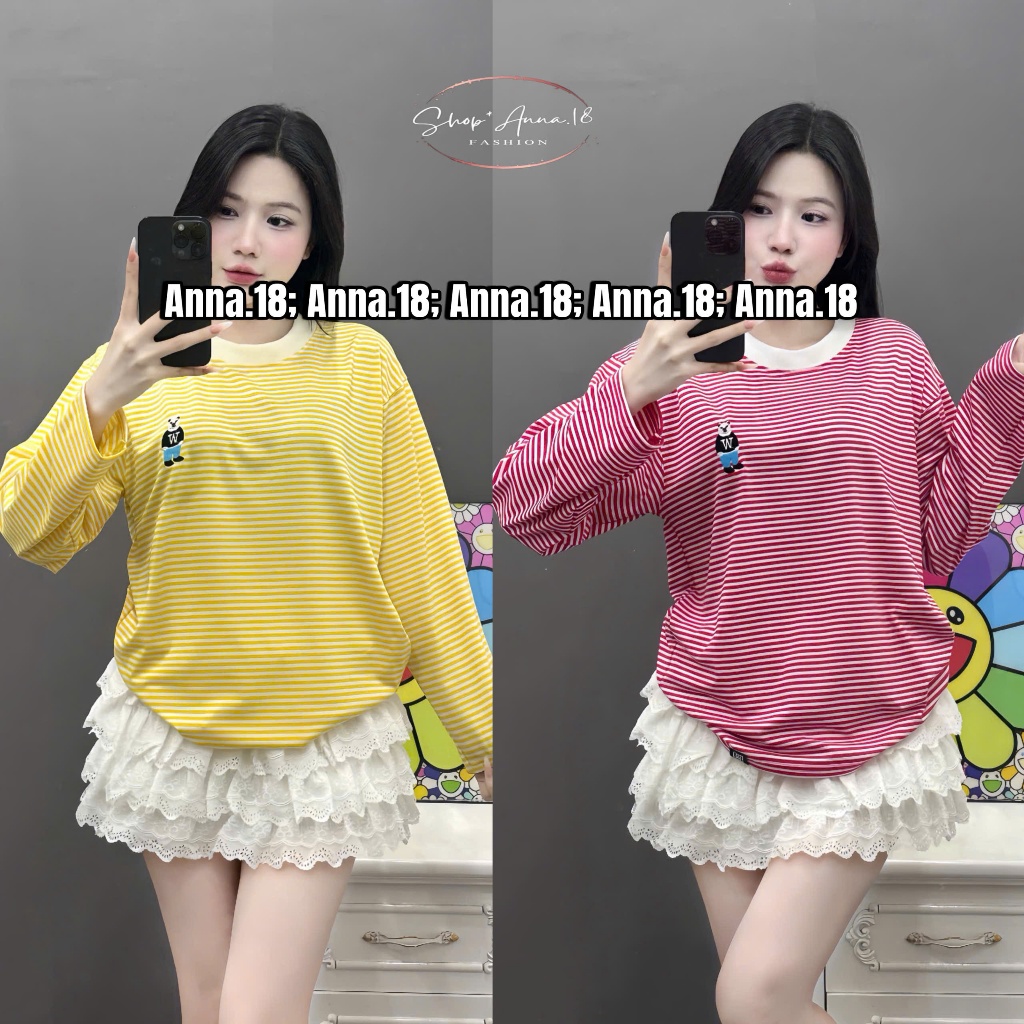 COOL เสื้อยืดผ้าฝ้าย 4-WAY หลวม Format (BEAR EMBROIDERED PLAID W) WIDE FORM UNDER 65KG