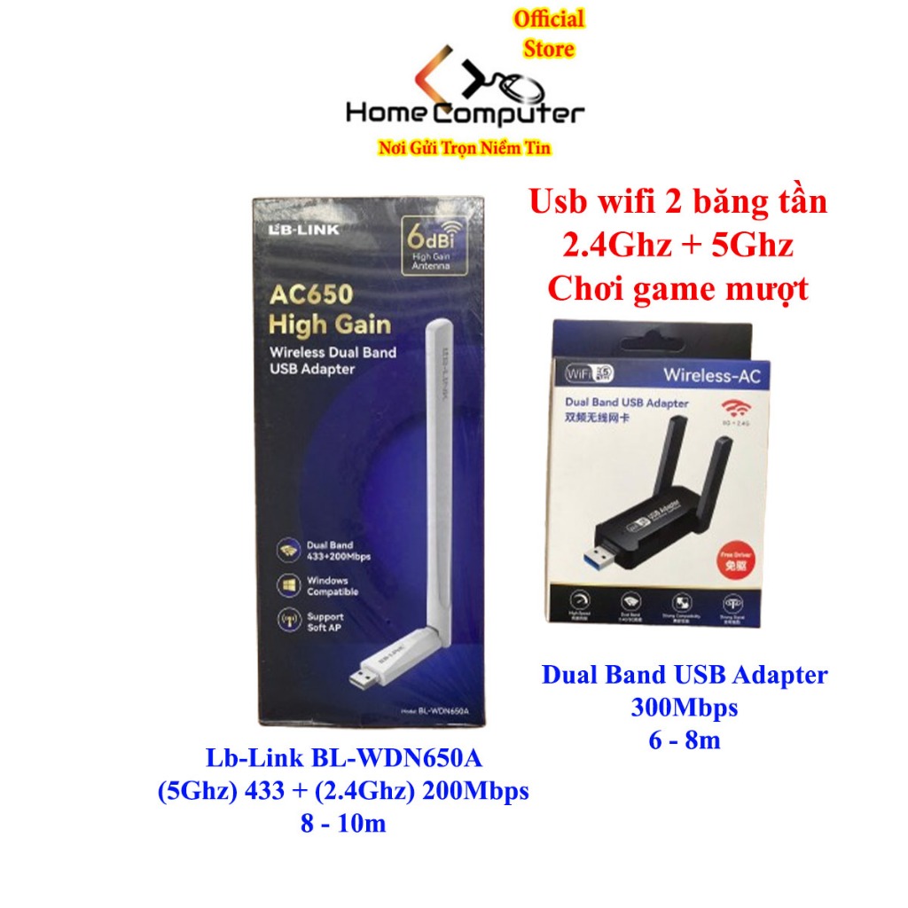 USB Wifi 5Ghz & 2.4Ghz dual band, USB เครื่องรับสัญญาณ wifi สําหรับเล่นเกมความเร็วสูง upto 650Mbps ร