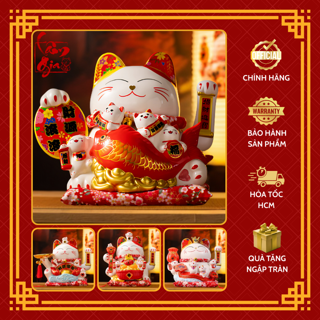 [GENUINE] God of Fortune Cat Waving Hands Lam Gia Maneki-Neko Japan ST Collection - Lucky Feng Shui