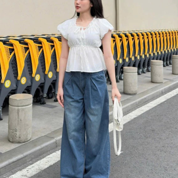 [Painn] สไตล์เกาหลี hoshi บางผ้าฝ้ายนุ่มผ้าลินิน babydoll เสื้อมิถุนายน 12.clothing_Saigon MA777