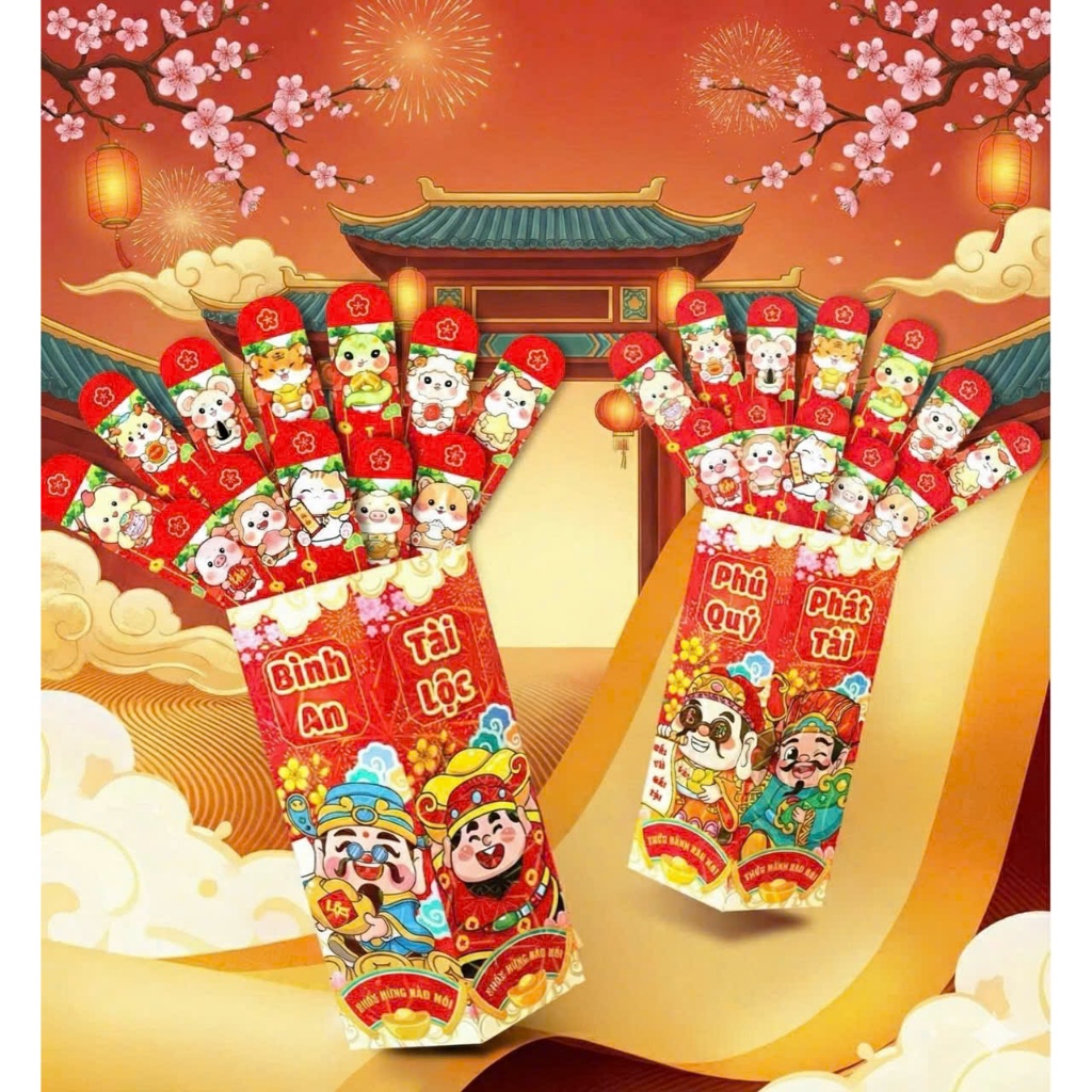 Lucky Money Hexagrams สําหรับ 12 Zodiac Animals 2026 - กล่องเงินนําโชคสําหรับวาดภาพการ์ดปีใหม่ใน Bin