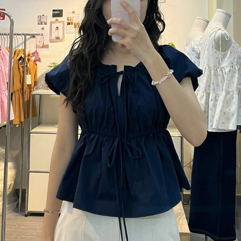 [Peinn] LINEN SHIRT WITH ROLLED WAIST_AV1939- MA 777