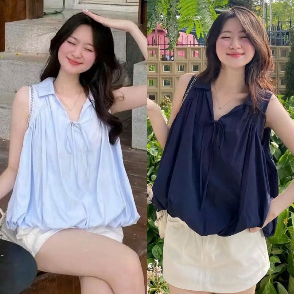 เสื้อเชิ้ตเลดี้ทําจาก Raw Wind Silk babydoll ฤดูร้อน ทรงพอง รักแร้รัดรูป คอปกเปิดลง ผูกโบว์