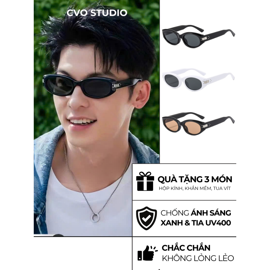 CVO STUDIO แว่นกันแดดแฟชั่นสําหรับผู้ชายและผู้หญิงแว่นตาบุคลิกภาพหรูหราพร้อมป้องกันรังสียูวีเพื่อปกป