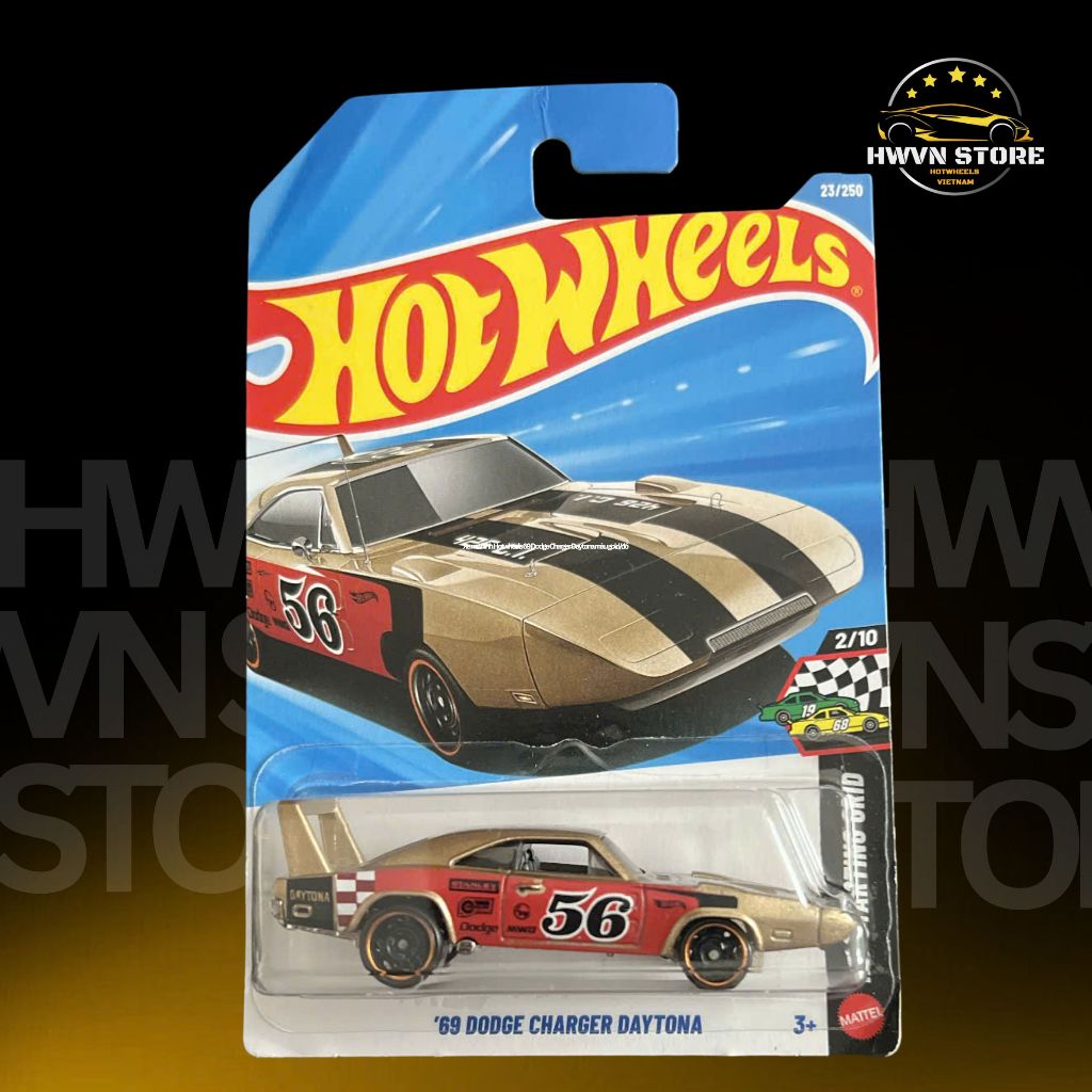 Hotwheels 69 Dodge Charger รถโมเดล Daytona สีทอง/แดง