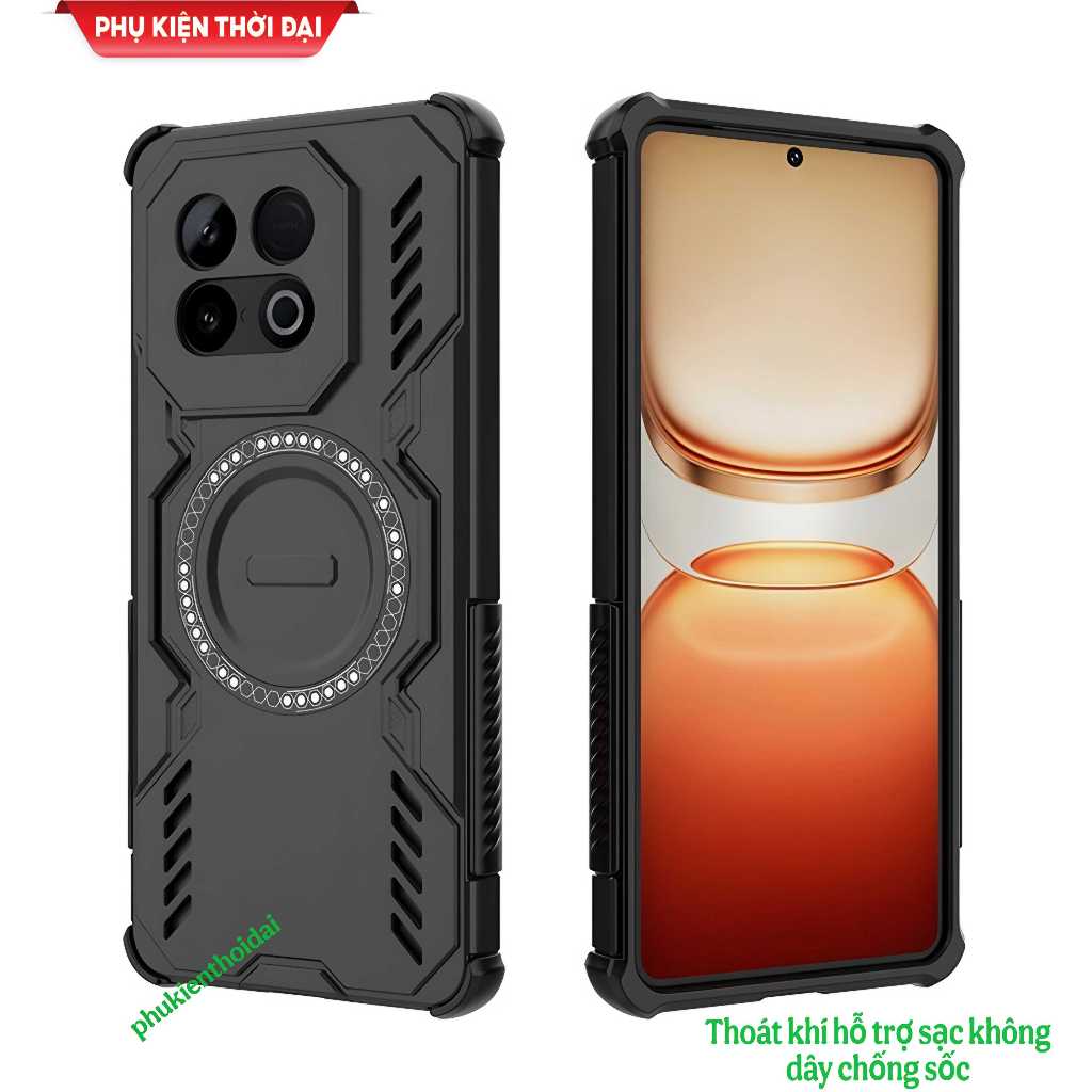 IQOO Z10 Turbo / Z10 Turbo Pro / Z10 Turbo Plus กันกระแทกแหวนแม่เหล็กมัลติฟังก์ชั่นเคสปล่อยอากาศ