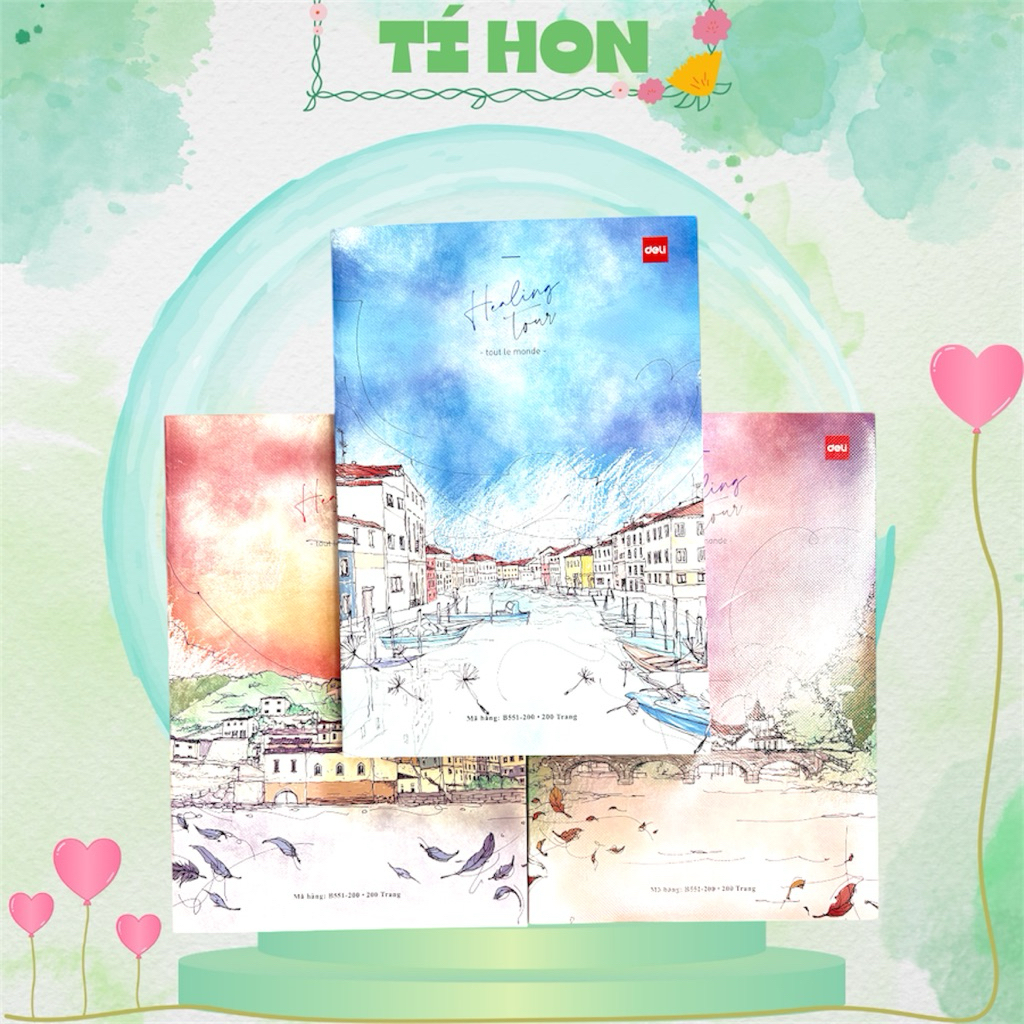 Combo 1/3/5 Deli B5 Student Notebook 200 หน้า – Healing Tour