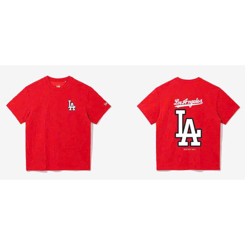 [ ของแท้ ] NEW ERA LA DODGERS RED UNISEX SHIRT สําหรับผู้ชายและผู้หญิง