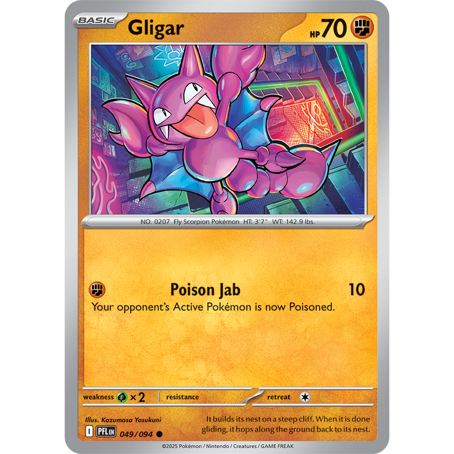[KW2 Pokemon] [EN] การ์ด 049/094 - Gligar - PFLEN