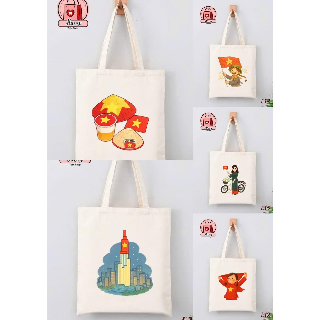 Canvas Tote Bag 33x36,5 พิมพ์ลาย I Love Vietnam – Havy Shop Tote Bag