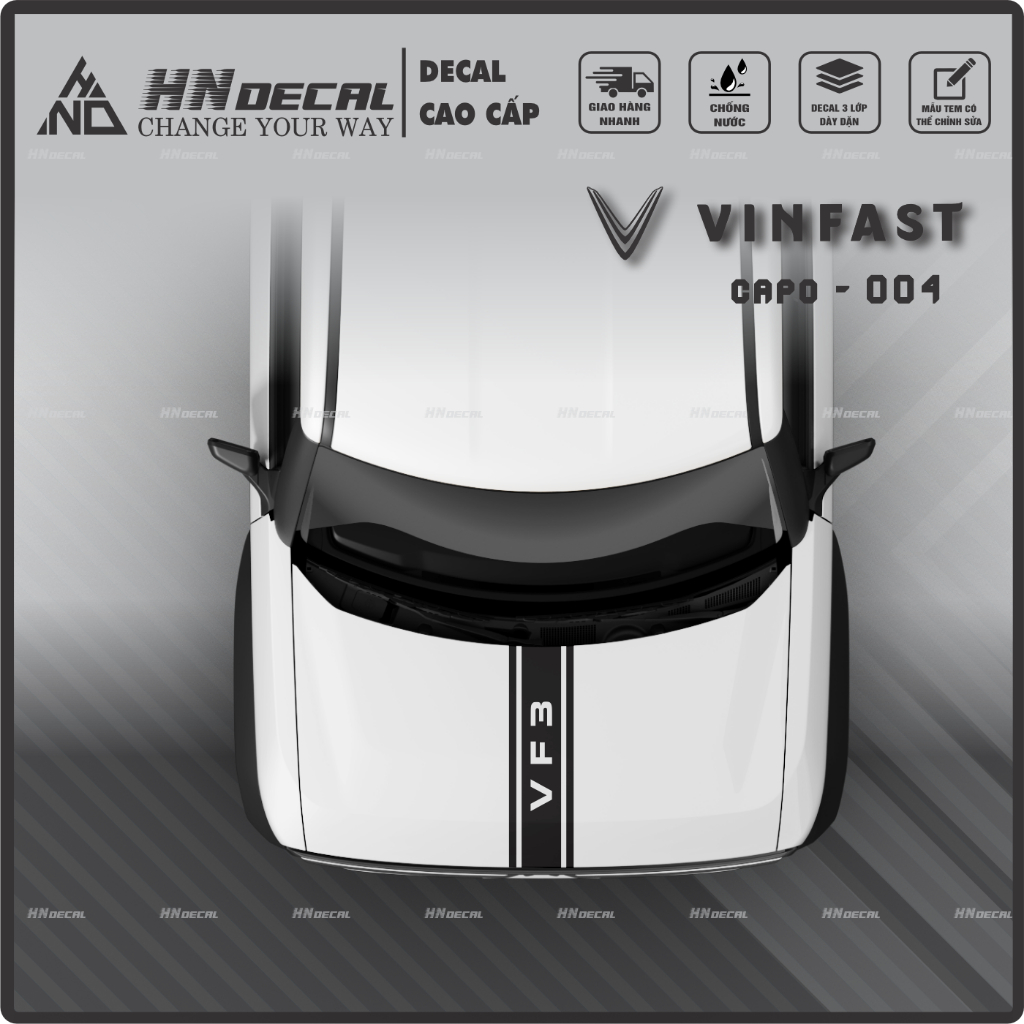 VF3 CAR CAPO DECAL - VF3 CAPO STICKER LATEST MODEL MANY COLOR CHOICES (ตัวอย่าง 04)