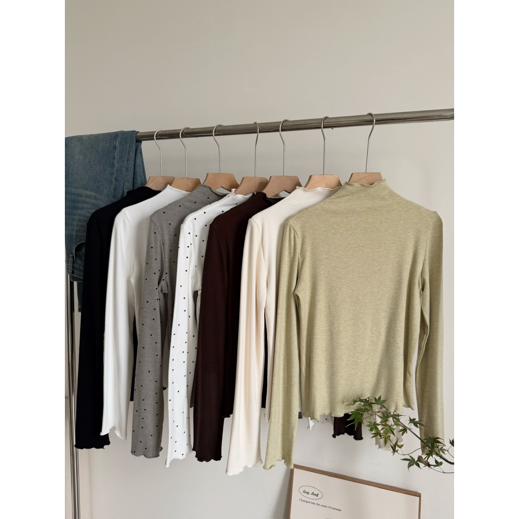 CHALIN เสื้อคอเต่าจับจีบ hn A-5556