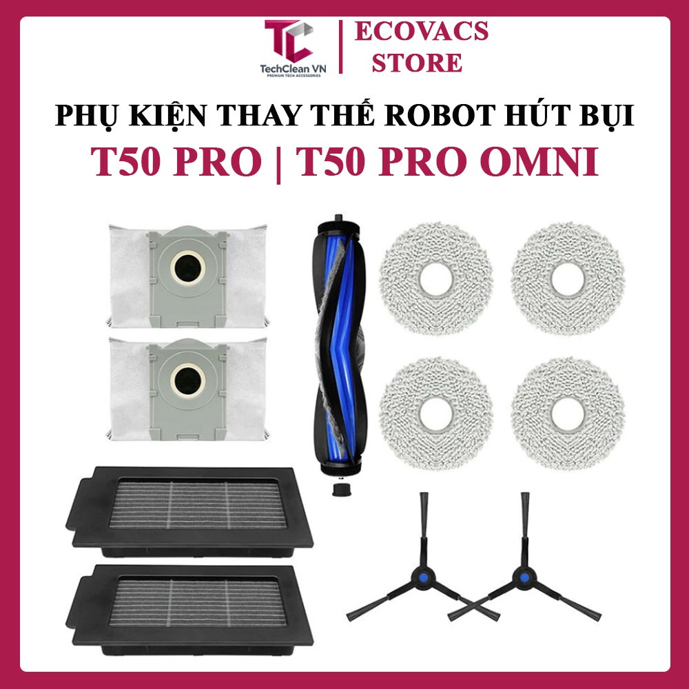 Ecovacs T50 Series, T50 Pro, T50 Pro Omni Robot Vacuum Cleaner Accessories _ อุปกรณ์เสริมทดแทน