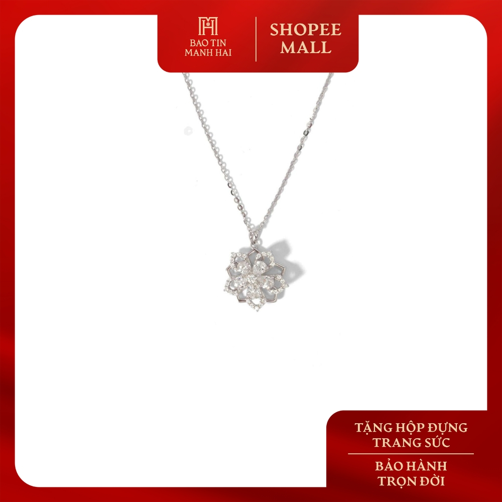 Bao Tin Manh Hai สร้อยคอเงิน 925 ดีไซน์หน้าดอกไม้หมุนเฉพาะ BCD2B92KDH-508013