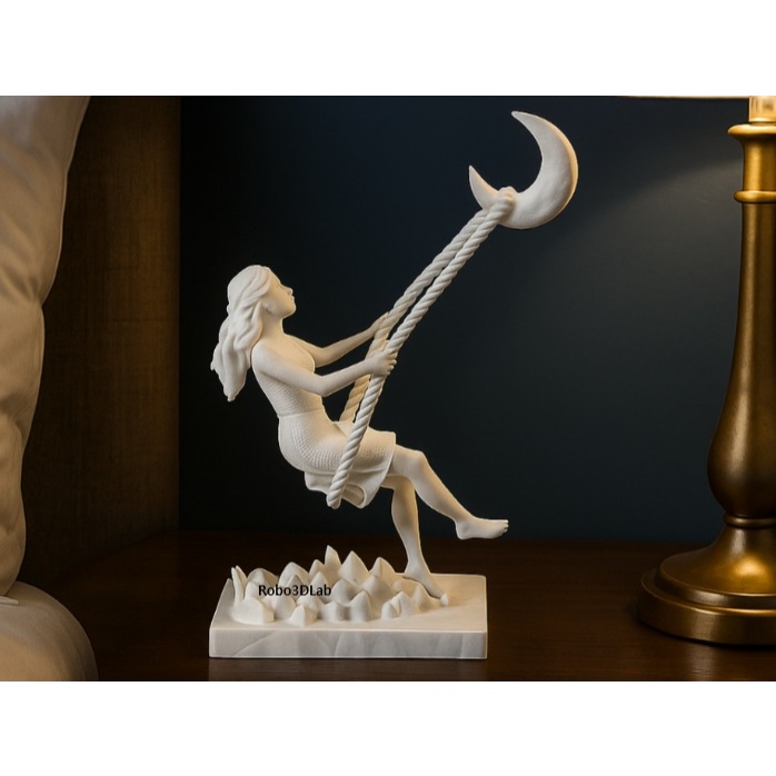 โมเดลรูปปั้นตกแต่งสาวสวิงและมูนไลท์สําหรับร้านค้า คาเฟ่ สํานักงาน 3D พิมพ์ Robo3DLab